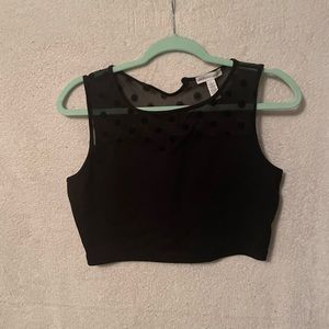 Cute form fitting black crop top!